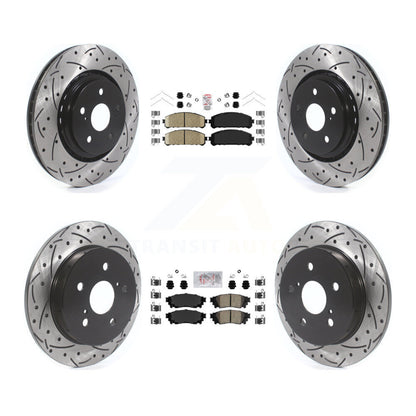 Kit de rotors de frein à fente percée avec tampons en céramique avant et arrière, pour Toyota Camry Avalon TR