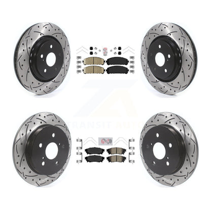 Kit de rotors de frein à fente percée avec tampons en céramique avant et arrière, pour Toyota Camry Avalon TR