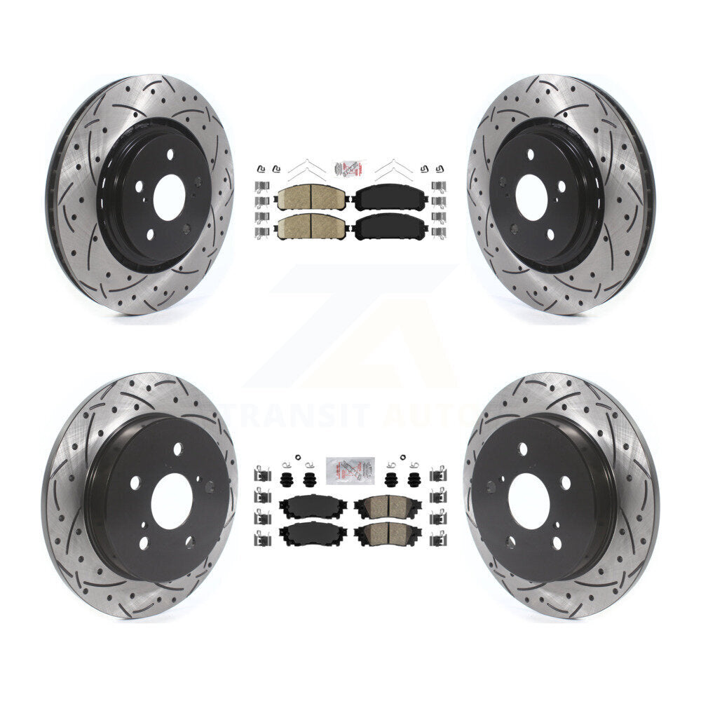Kit de rotors de frein à fente percée avec tampons en céramique avant et arrière, pour Toyota Camry Avalon TR