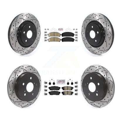 Kit de rotors de frein à fente percée avec tampons en céramique avant et arrière, pour Toyota Camry Avalon TR