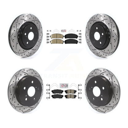 Kit de rotors de frein à fente percée avec tampons en céramique avant et arrière, pour Toyota Camry Avalon TR