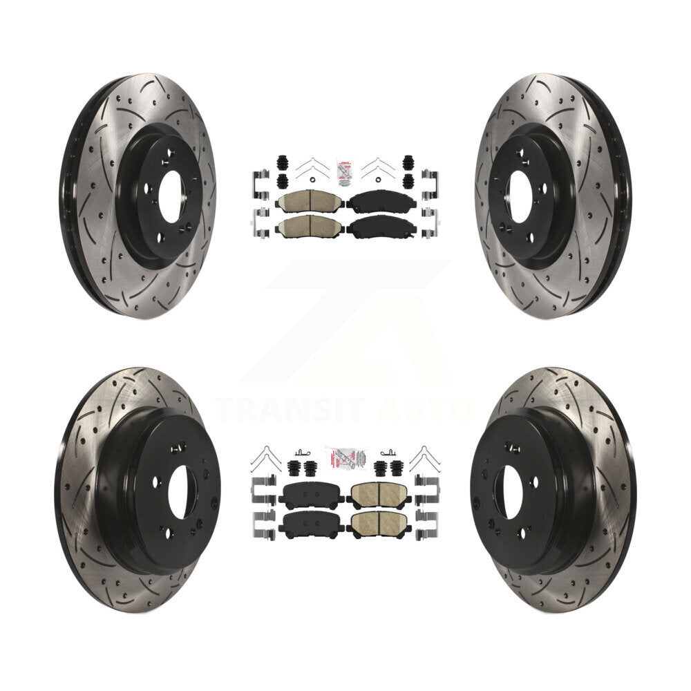 Kit de Rotors de frein à fente de forage de tampon en céramique avant et arrière pour Honda Pilot Acura MDX ZD