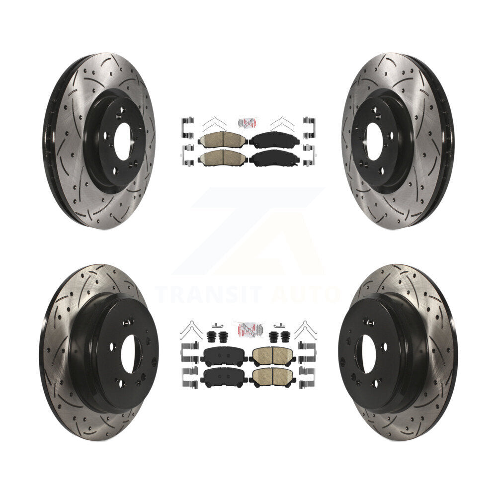 Kit de Rotors de frein à fente de forage de tampon en céramique avant et arrière pour Honda Pilot Acura MDX ZD