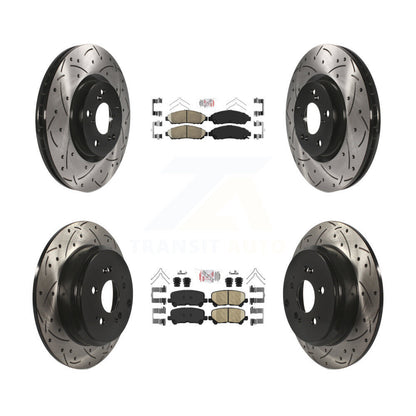 Kit de Rotors de frein à fente de forage de tampon en céramique avant et arrière pour Honda Pilot Acura MDX ZD