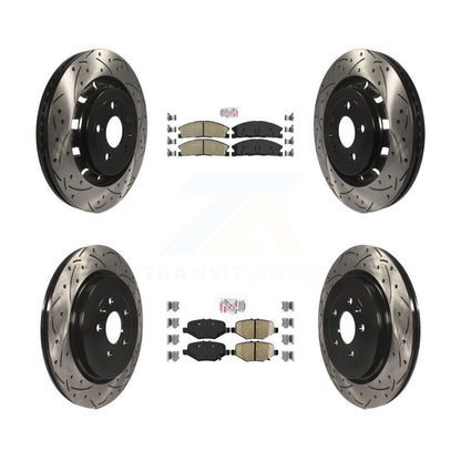 Kit de Rotors de frein à fente de forage de tampon en céramique avant et arrière pour Ford Explorer Flex Tauru