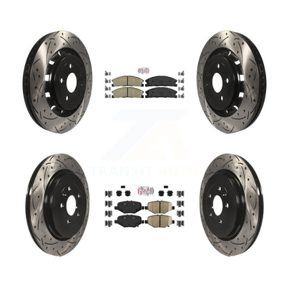 Kit de rotors de frein à fentes semi-métalliques avant et arrière en céramique, pour Ford Fle