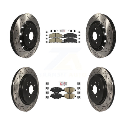 Kit de Rotors de frein à fente de forage de tampon en céramique avant et arrière pour Ford Explorer Flex Tauru