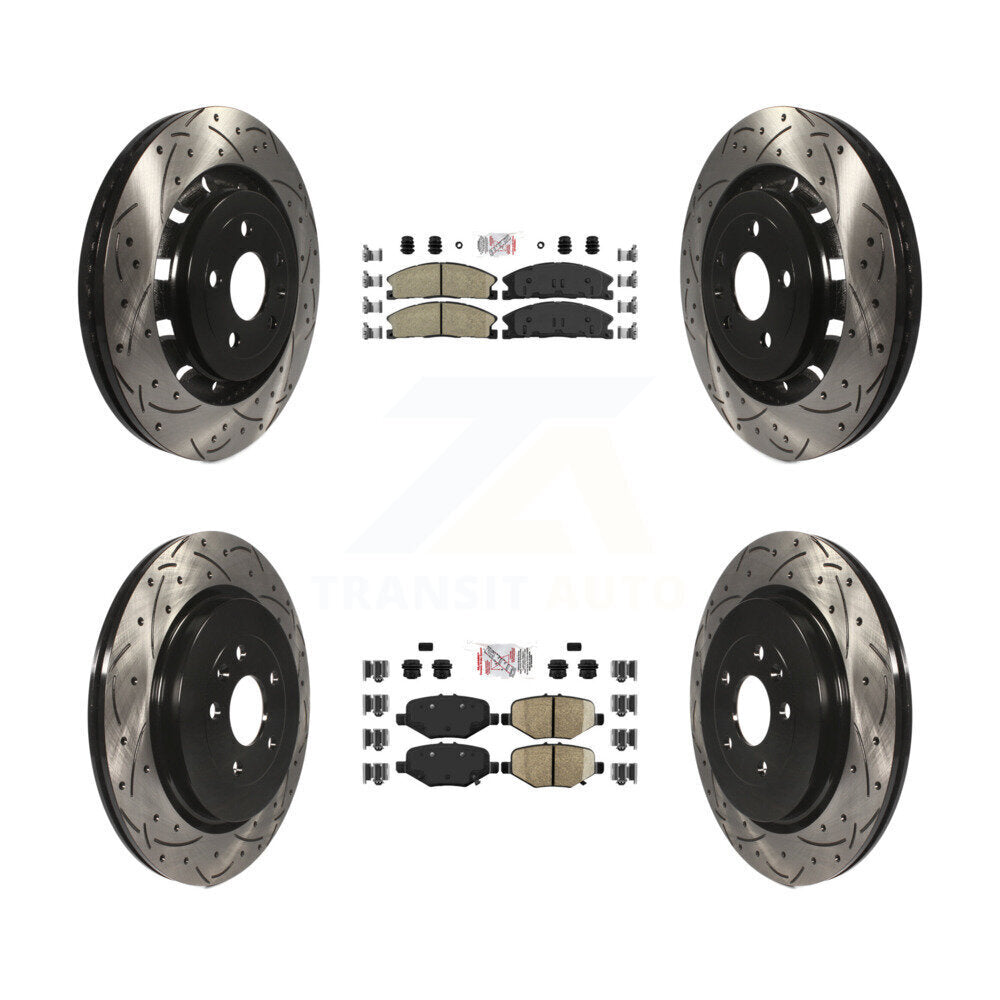 Kit de rotors de frein à fentes semi-métalliques avant et arrière en céramique, pour Ford Fle