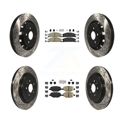 Kit de rotors de frein à fentes semi-métalliques avant et arrière en céramique, pour Ford Fle