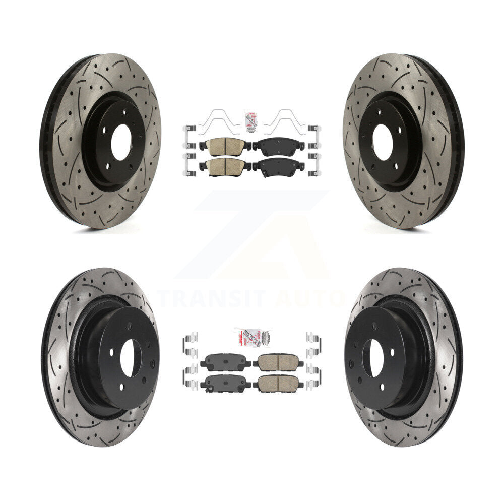 Kit de Rotors de frein à disque de fente de foret de tampon en céramique avant et arrière pour INFINITI G37 G35 Q6