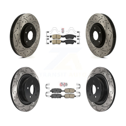 Kit de Rotors de frein à disque de fente de foret de tampon en céramique avant et arrière pour INFINITI G37 G35 Q6