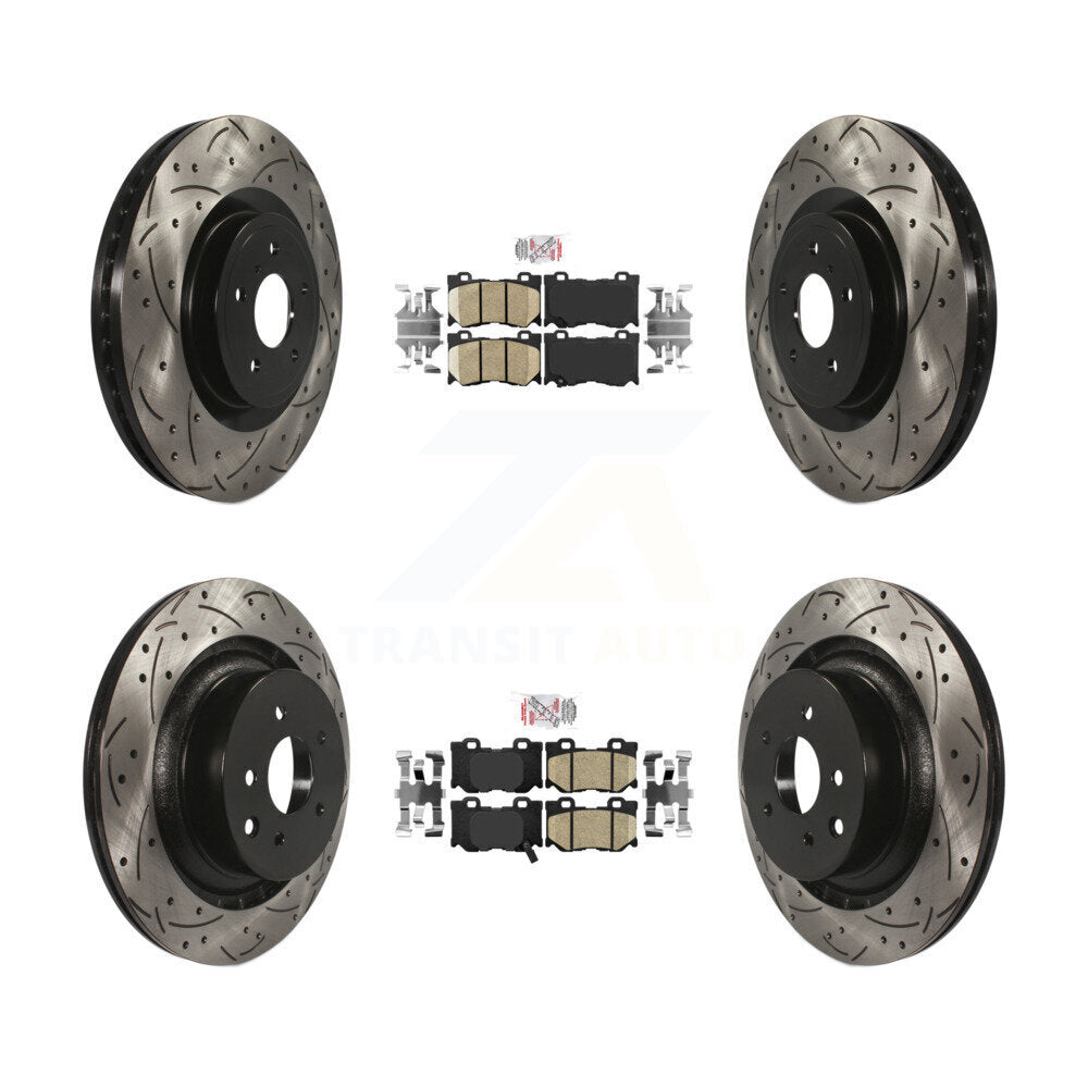 Kit de Rotor de frein à fente de forage de tampon en céramique avant et arrière pour INFINITI G37 RW 2009 – 2013
