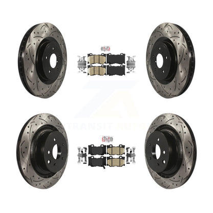 Kit de Rotor de frein à fente de forage de tampon en céramique avant et arrière pour INFINITI G37 RW 2009 – 2013