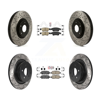 Kit de Rotors de frein à disque de fente de foret de tampon en céramique avant et arrière pour INFINITI G37 G35 Q6