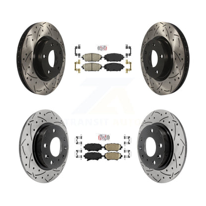 Kit de Rotors de frein à disque de fente de foret enduit de tampon en céramique avant arrière pour Mazda 3 Spor