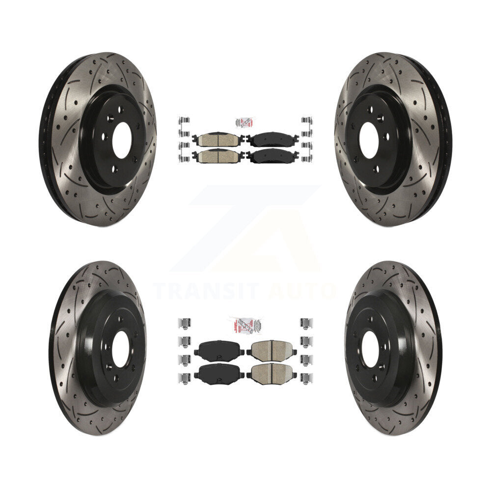 Kit de Rotor de frein à disque, fente de perçage pour tampons en céramique avant et arrière, pour Lincoln MK 2009 – 2010