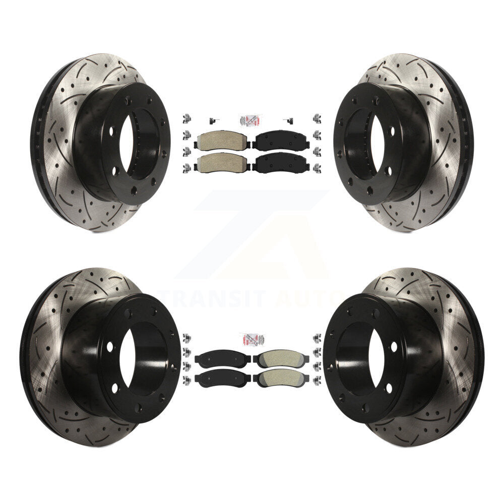Kit de Rotor de frein à fente de forage de tampon semi-métallique avant et arrière pour Ford F-250 Super 4W