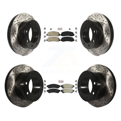 Kit de Rotor de frein à fente de forage de tampon semi-métallique avant et arrière pour Ford F-250 Super 4W