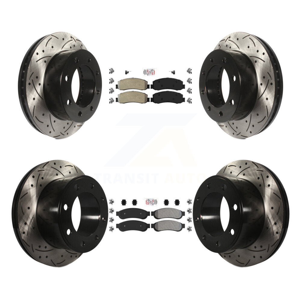Kit de Rotor de frein à fente de forage de tampon semi-métallique avant et arrière pour Ford F-250 Super 4W