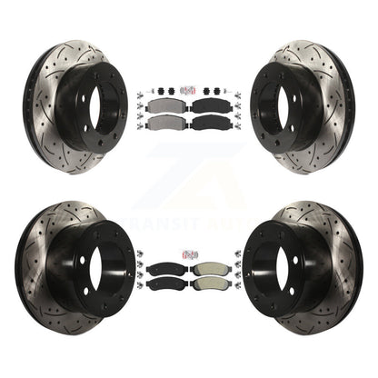 Kit de Rotor de frein à fente de forage de tampon semi-métallique avant et arrière pour Ford F-250 Super 4W