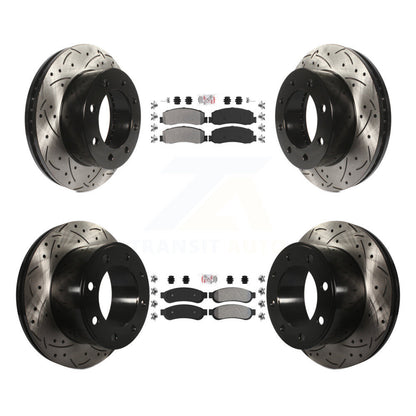 Kit de Rotor de frein à fente de forage de tampon semi-métallique avant et arrière pour Ford F-250 Super 4W