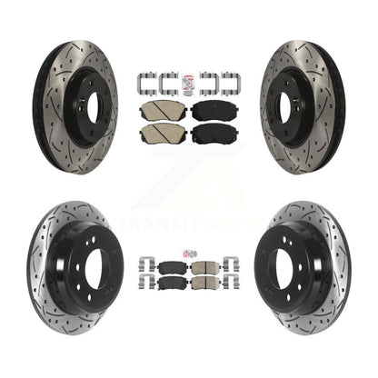 Kit de rotors de frein à disque à fente percée avec tampons en céramique avant et arrière, pour Hyundai Tucson Ki