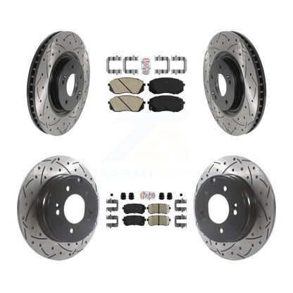 Kit de Rotor de frein à fente de forage en céramique avant et arrière, pour Hyundai Tucson Kia Cadenz