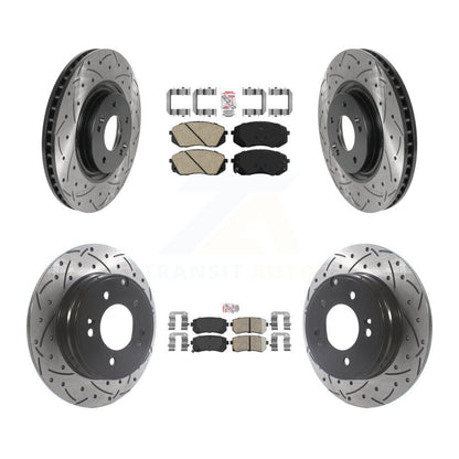 Kit de Rotor de frein à fente de forage en céramique avant et arrière, pour Hyundai Tucson Kia Cadenz