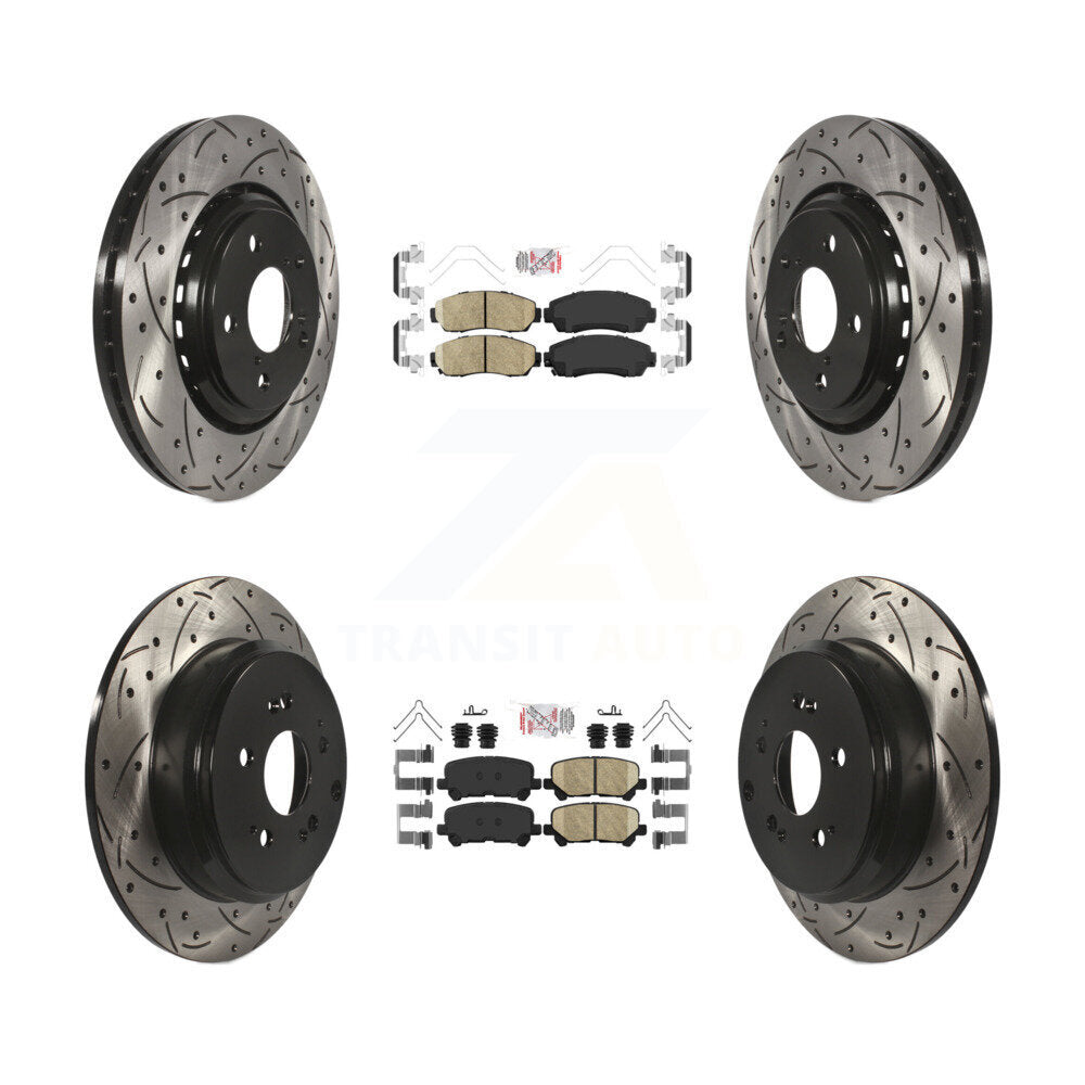 Kit de rotors de frein à fente percés avec tampons en céramique avant et arrière, pour Honda Odysse 2015 – 2017