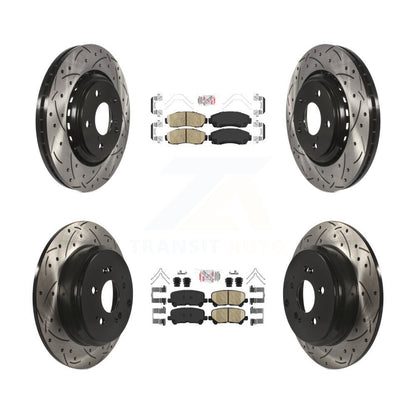 Kit de rotors de frein à fente percés avec tampons en céramique avant et arrière, pour Honda Odysse 2015 – 2017