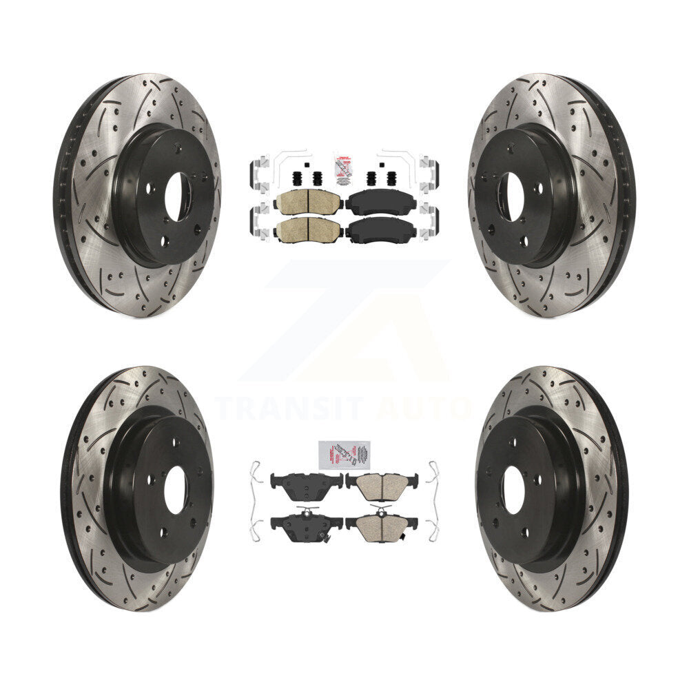 Kit de Rotor de frein à fente percée avec tampons en céramique avant et arrière, pour Subaru Legacy 2.5 16-19