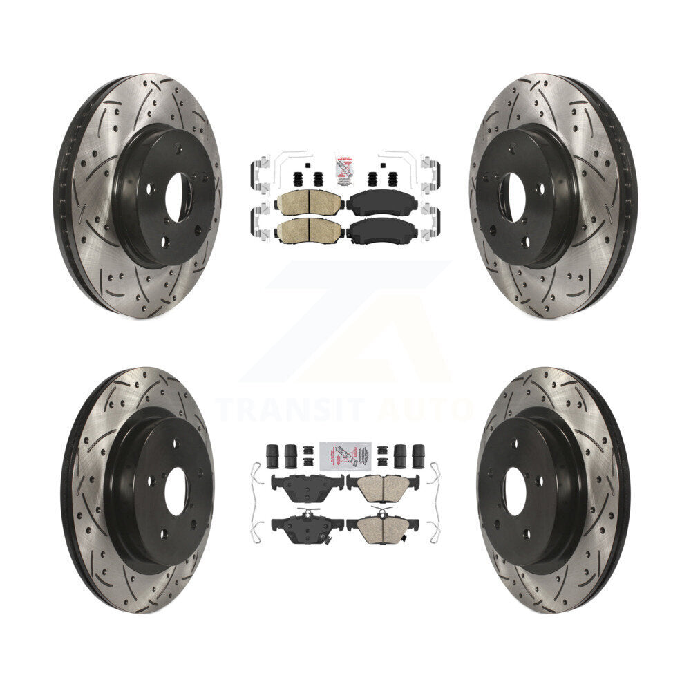 Kit de Rotor de frein à fente percée avec tampons en céramique avant et arrière, pour Subaru Legacy 2.5 16-19