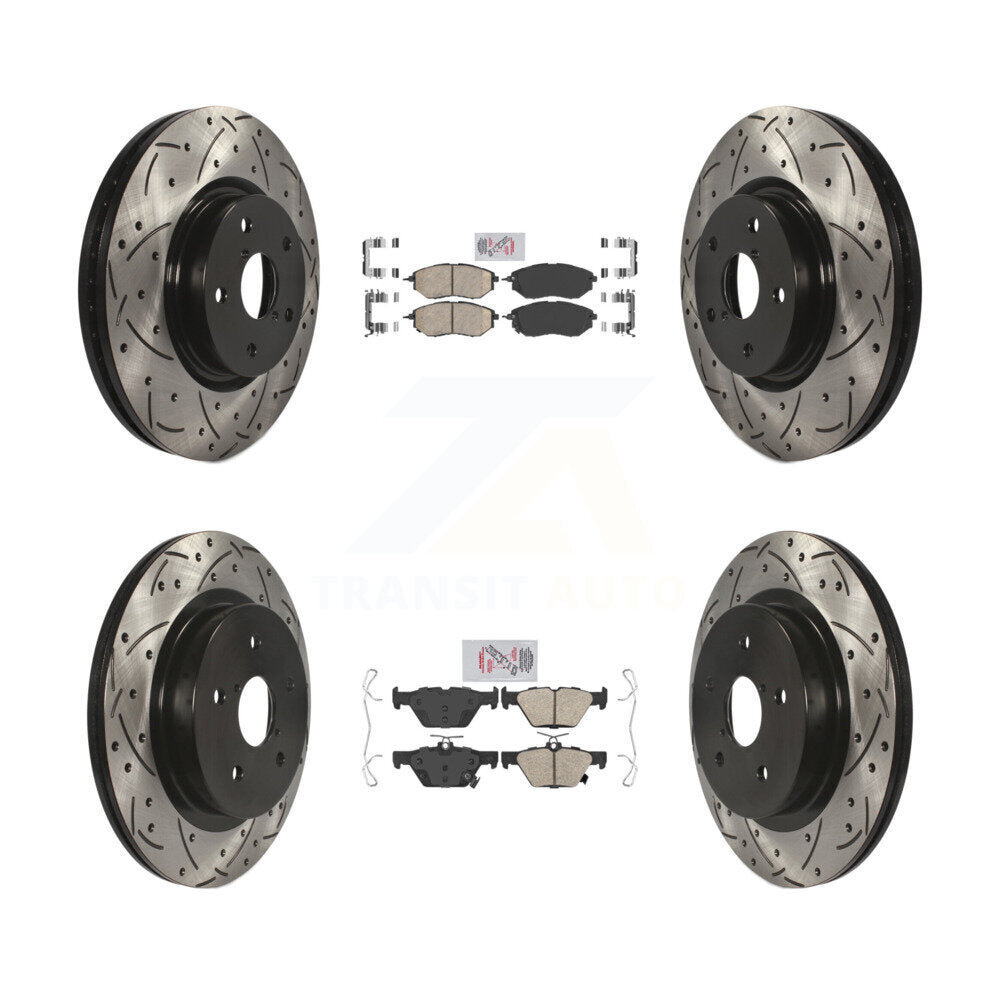 Kit de Rotors de frein à fente de forage de tampon en céramique avant et arrière pour Subaru Outback WRX Legac