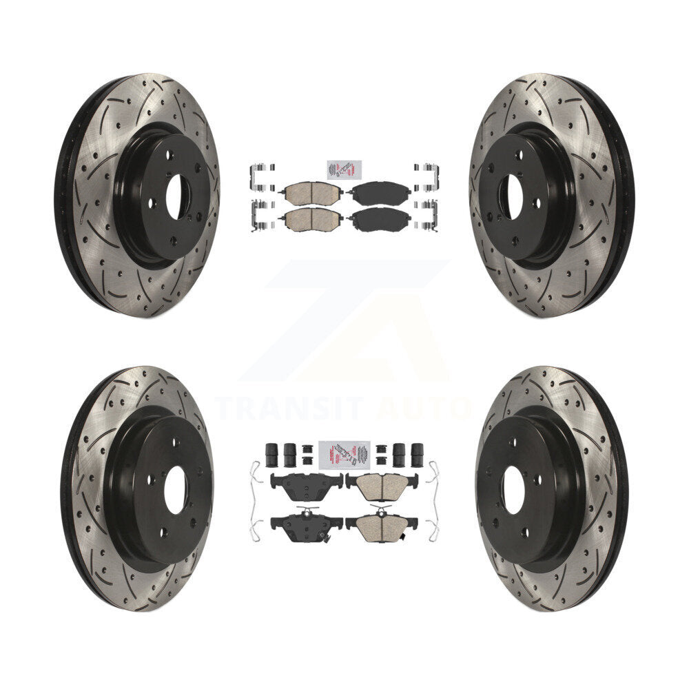 Kit de Rotors de frein à fente de forage de tampon en céramique avant et arrière pour Subaru Outback WRX Legac