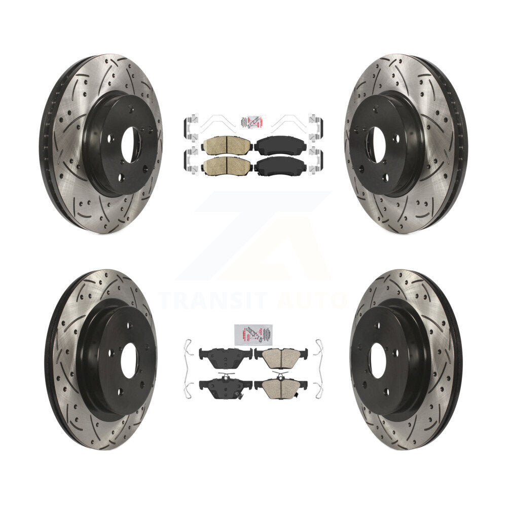 Kit de Rotor de frein à fente percée avec tampons en céramique avant et arrière, pour Subaru Legacy 2.5 16-19