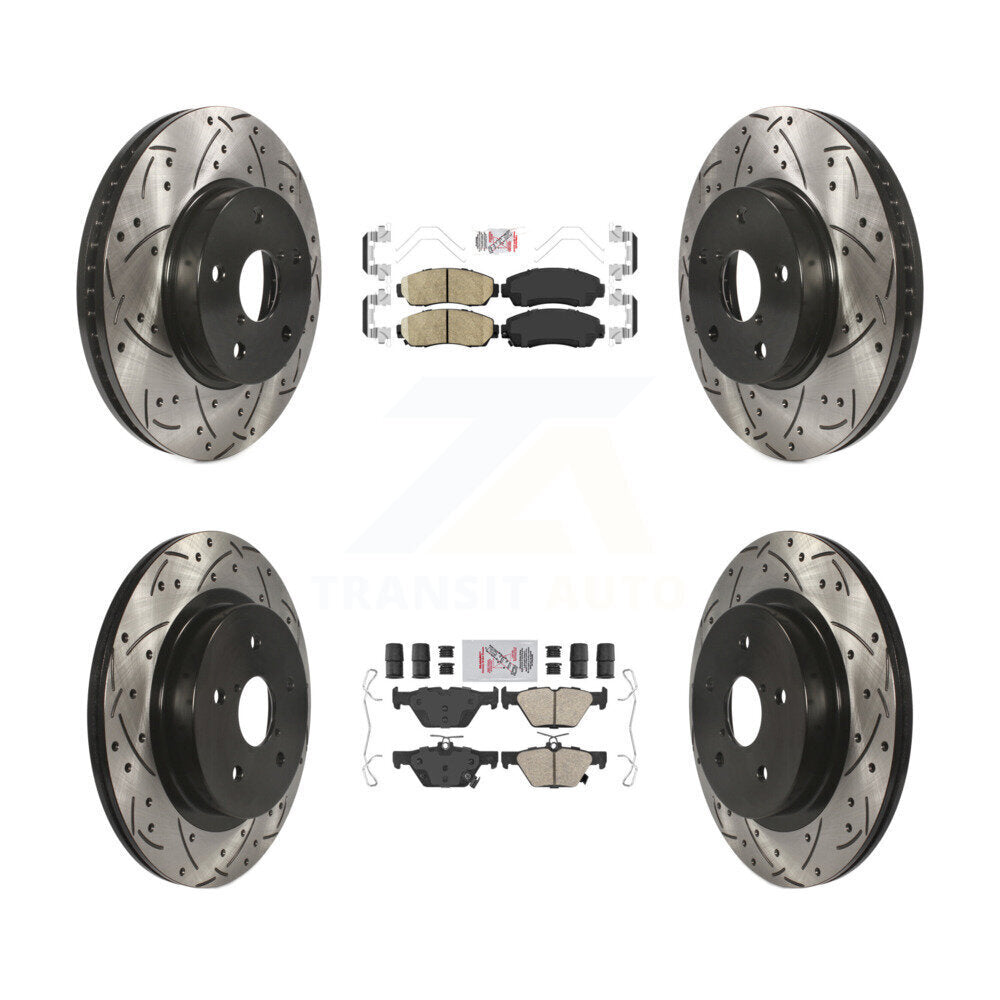 Kit de Rotor de frein à fente percée avec tampons en céramique avant et arrière, pour Subaru Legacy 2.5 16-19