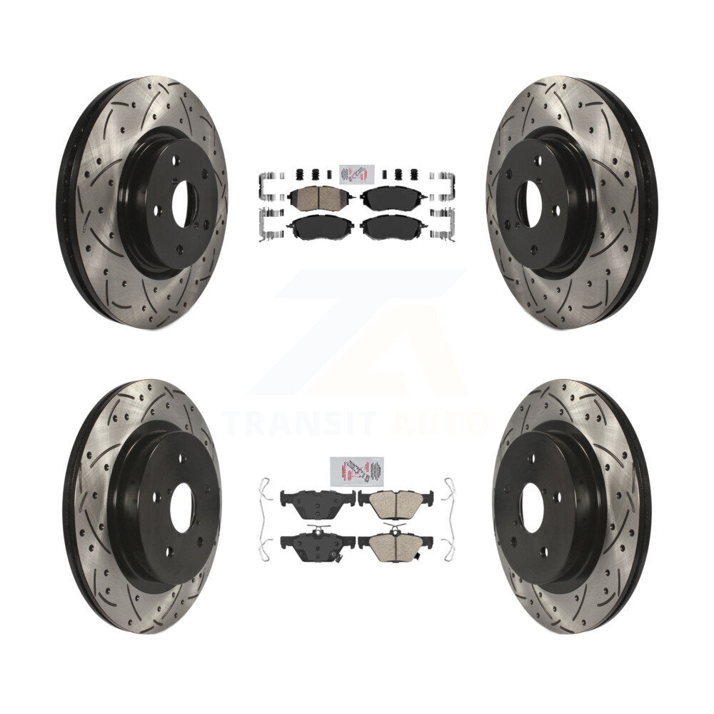Kit de Rotors de frein à fente de forage de tampon en céramique avant et arrière pour Subaru Outback WRX Legac