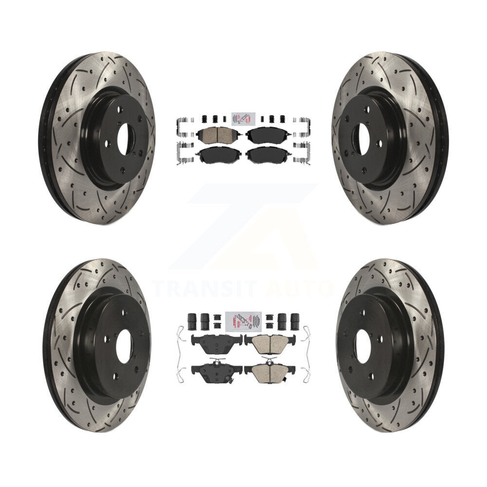 Kit de Rotors de frein à fente de forage de tampon en céramique avant et arrière pour Subaru Outback WRX Legac