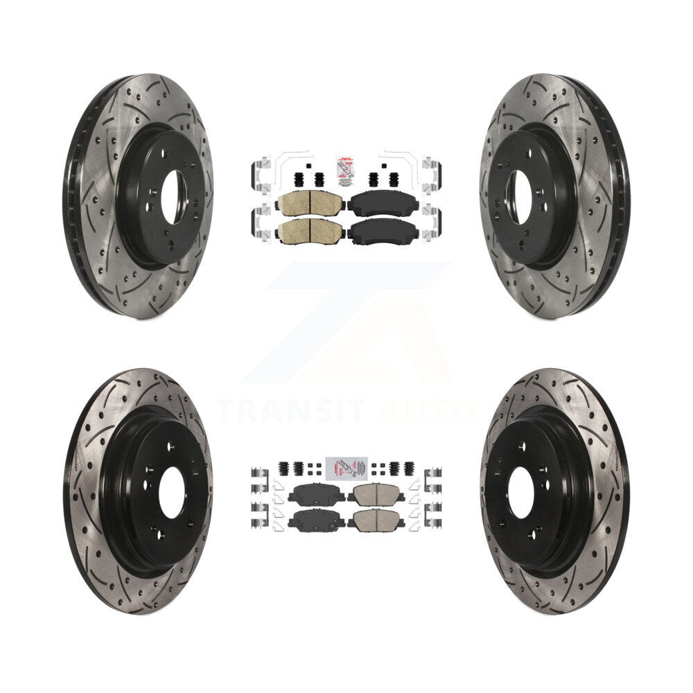 Kit de Rotor de frein à disque avec coussinet en céramique avant et arrière, fente percée, pour Honda CR-