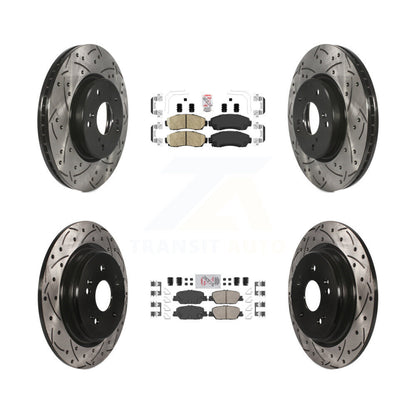 Kit de Rotor de frein à disque avec coussinet en céramique avant et arrière, fente percée, pour Honda CR-