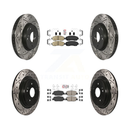 Kit de Rotor de frein à disque avec coussinet en céramique avant et arrière, fente percée, pour Honda CR-