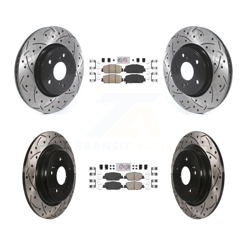 Kit de Rotor de frein à disque avec coussinet en céramique avant et arrière, fente percée, pour Honda CR-