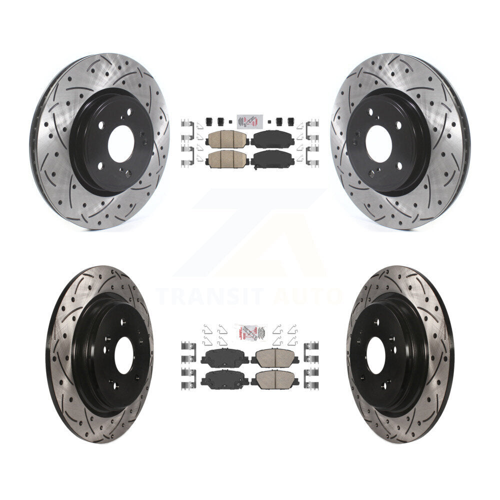 Kit de Rotor de frein à disque avec coussinet en céramique avant et arrière, fente percée, pour Honda CR-