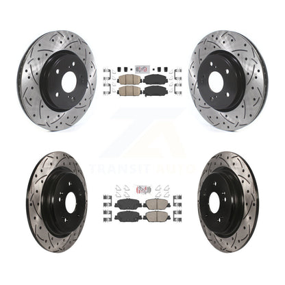 Kit de Rotor de frein à disque avec coussinet en céramique avant et arrière, fente percée, pour Honda CR-
