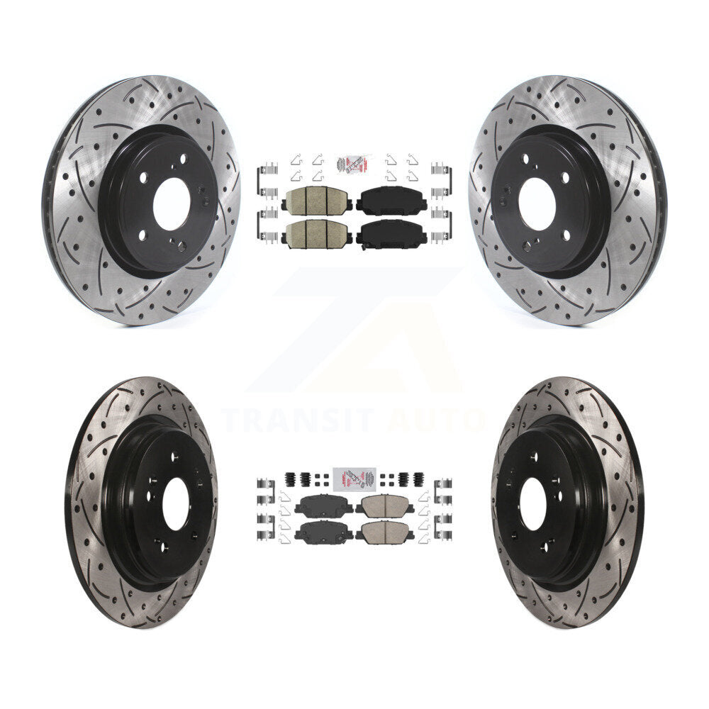 Kit de Rotor de frein à disque avec coussinet en céramique avant et arrière, fente percée, pour Honda CR-