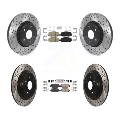 Kit de Rotor de frein à disque avec coussinet en céramique avant et arrière, fente percée, pour Honda CR-