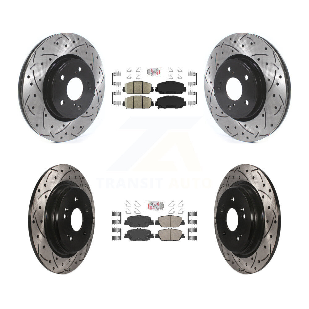 Kit de Rotor de frein à disque avec coussinet en céramique avant et arrière, fente percée, pour Honda CR-