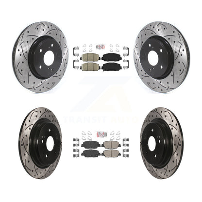 Kit de Rotor de frein à disque avec coussinet en céramique avant et arrière, fente percée, pour Honda CR-
