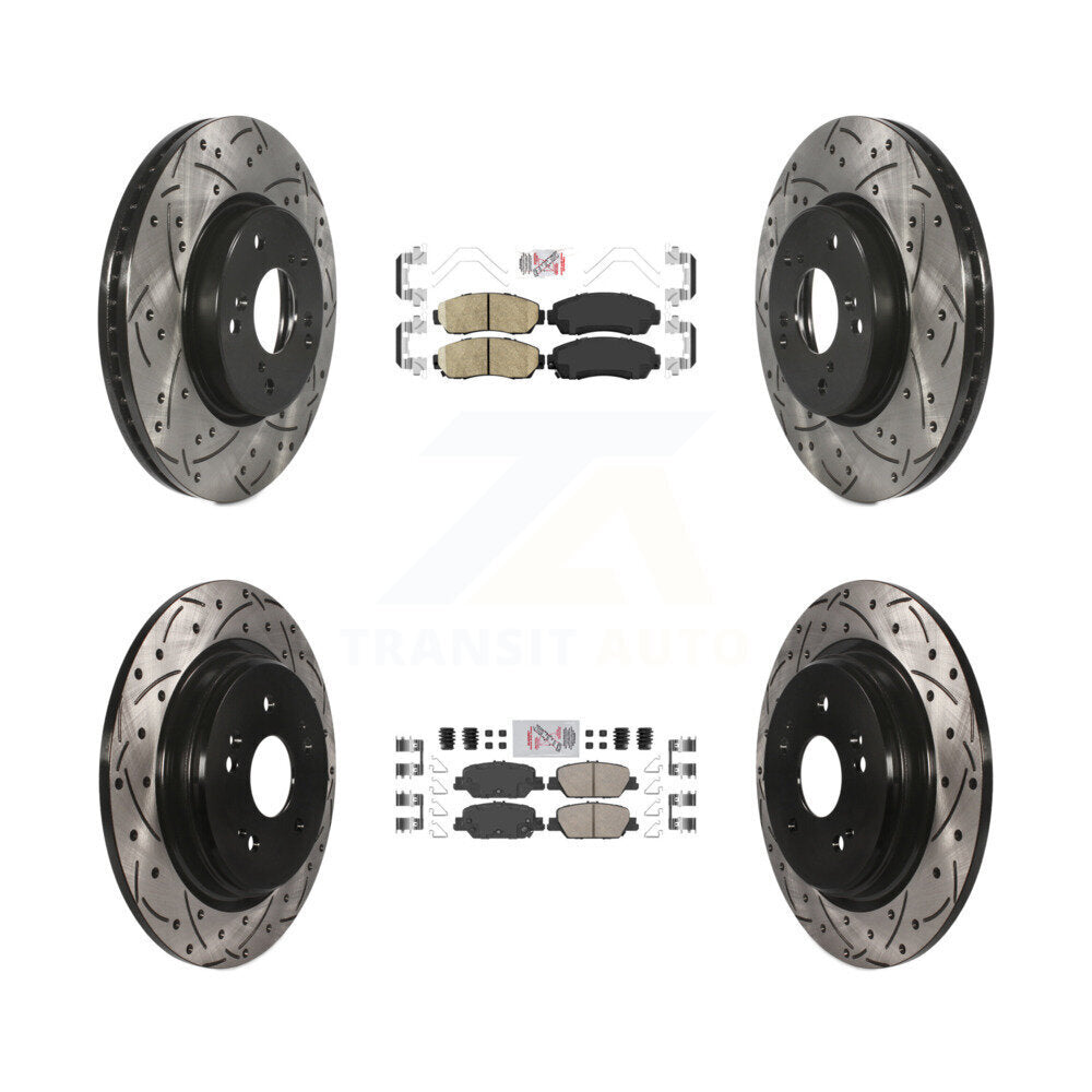 Kit de Rotor de frein à disque avec coussinet en céramique avant et arrière, fente percée, pour Honda CR-