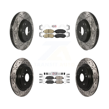 Kit de Rotor de frein à disque avec coussinet en céramique avant et arrière, fente percée, pour Honda CR-
